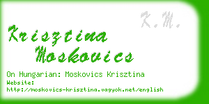 krisztina moskovics business card